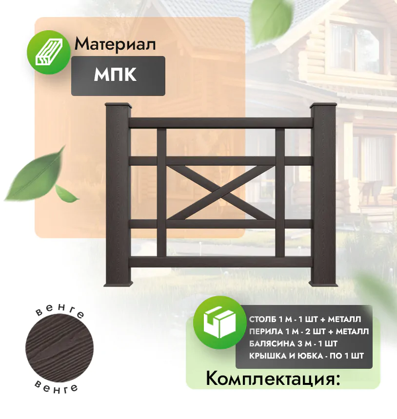 Комплект ограждения Maestro (с металлом) - Антрацит