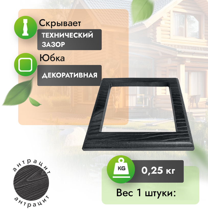 Юбка МПК с тиснением для столба 170*170 мм - Венге