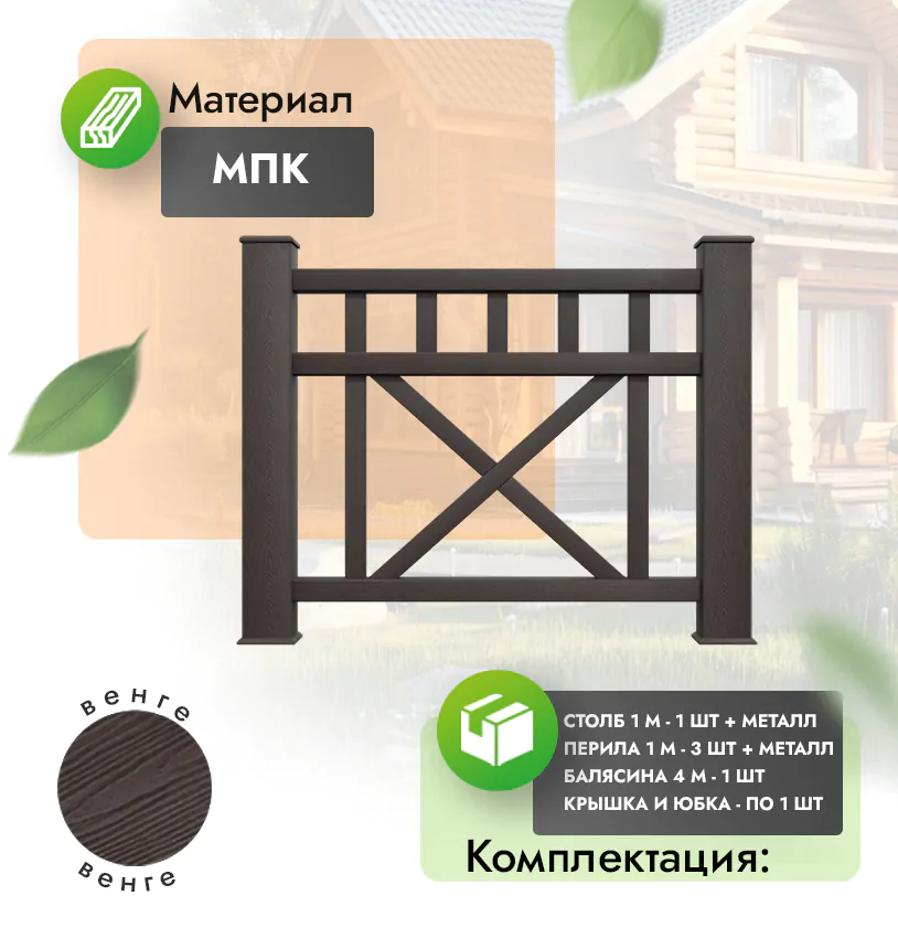 Комплект ограждения Augusto (с металлом) - Антрацит